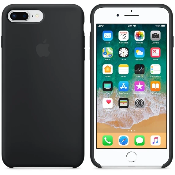Оригинальный APPLE силиконовый мягкий чехол для iphone 8 Plus 7 5 дюймов 14 см черный цвет