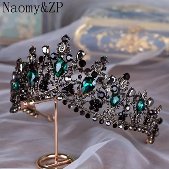 Naomy&ZP Brand Green Crystal Tiaras Vintage Black Rhinestone Pageant Crown Baroque Bridal Wedding Hair Jewelry Accessories Gift
Naomy&ZP Brand Green Crystal Tiaras Vintage Black Rhinestone Pageant Crown Baroque Bridal Wedding Hair Jewelry Accessories Gift