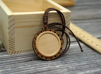 5PCS/lot inner size 25mm round wooden cabochons Base with leather cord for making necklace jewelry Pendant Tray supply
5PCS/lot inner size 25mm round wooden cabochons Base with leather cord for making necklace jewelry Pendant Tray supply