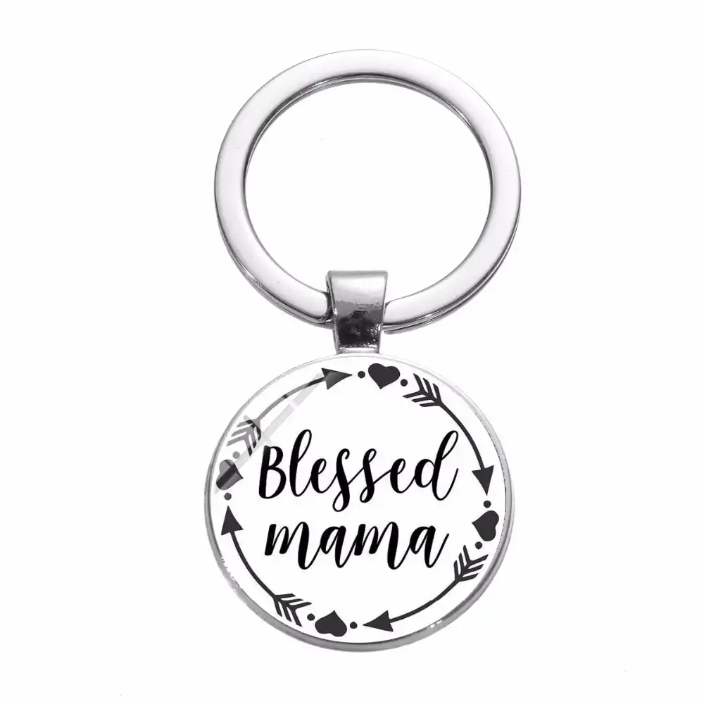 art patterns glass cabochon key chain ring mothers day gift for