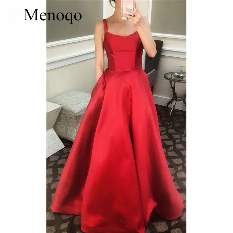 Red Straps Prom dresses Long Pockets Vestidos de fiesta dress for graduation Satin Formal Evening Prom Dresses
Red Straps Prom dresses Long Pockets Vestidos de fiesta dress for graduation Satin Formal Evening Prom Dresses