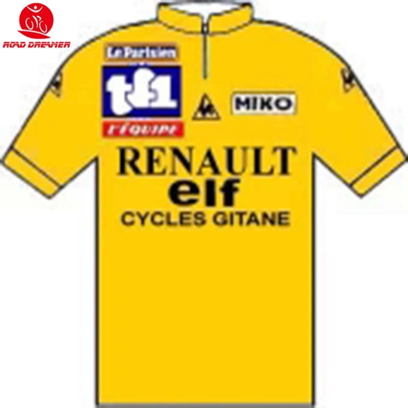 2019 New Team 1981 Official Tissue shirt yello Renault-Elf Team Retro old style cycling jersey summer Short sleeved clothes
2019 New Team 1981 Official Tissue shirt yello Renault-Elf Team Retro old style cycling jersey summer Short sleeved clothes