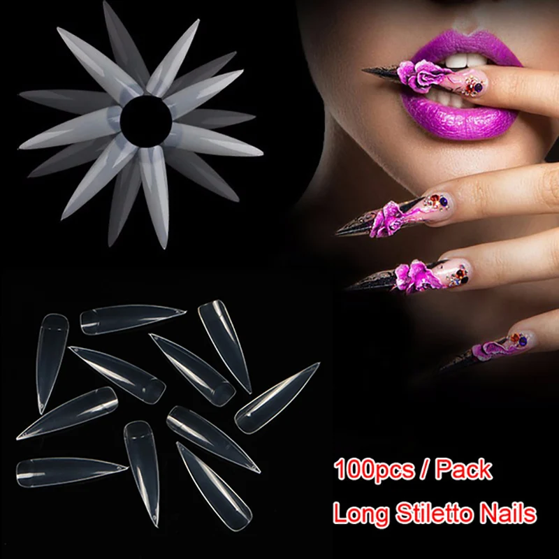 TKGOES 100pcs/pack Stilettos Sharp Nail Art Acrylic False nail Tip White / Clear / Natural Choose Half Cover Fake Nails Art Tips
TKGOES 100pcs/pack Stilettos Sharp Nail Art Acrylic False nail Tip White / Clear / Natural Choose Half Cover Fake Nails Art Tips