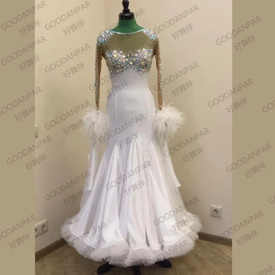 New! costumes ballroom dance dress for women ballroom dance competition dresses Long Sleeve standard dress white dancing clothes
New! costumes ballroom dance dress for women ballroom dance competition dresses Long Sleeve standard dress white dancing clothes