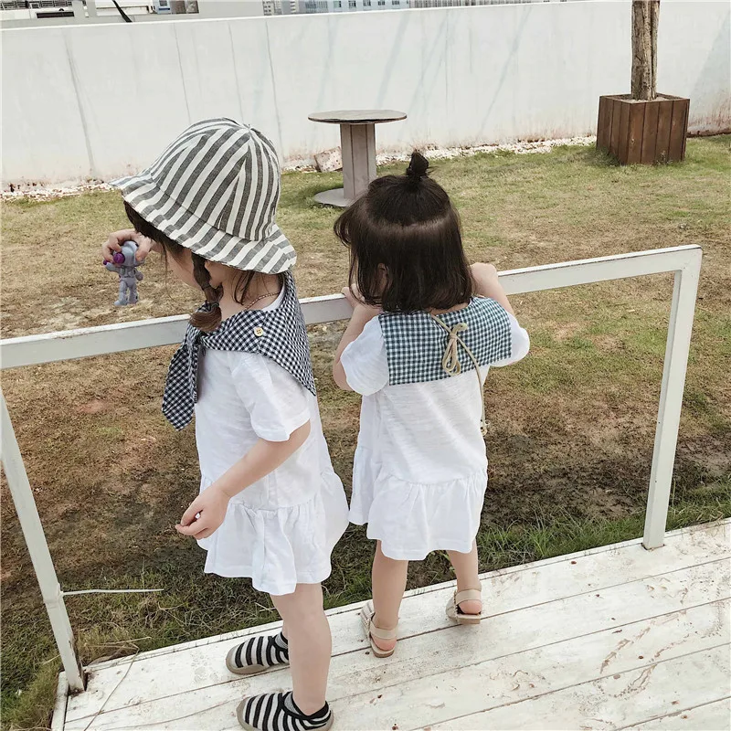 Summer baby girls fashion detachable plaid collar short sleeve dresses kids pure cotton short sleeve casual dress 1-6Y
Summer baby girls fashion detachable plaid collar short sleeve dresses kids pure cotton short sleeve casual dress 1-6Y