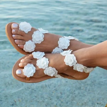 EOEODOIT Plus Size 42 Sandals Women Boho Style White Flowers Shoes Flat Heel Summer Beach Sand Casual Flats Sandals Thong Shoes
EOEODOIT Plus Size 42 Sandals Women Boho Style White Flowers Shoes Flat Heel Summer Beach Sand Casual Flats Sandals Thong Shoes