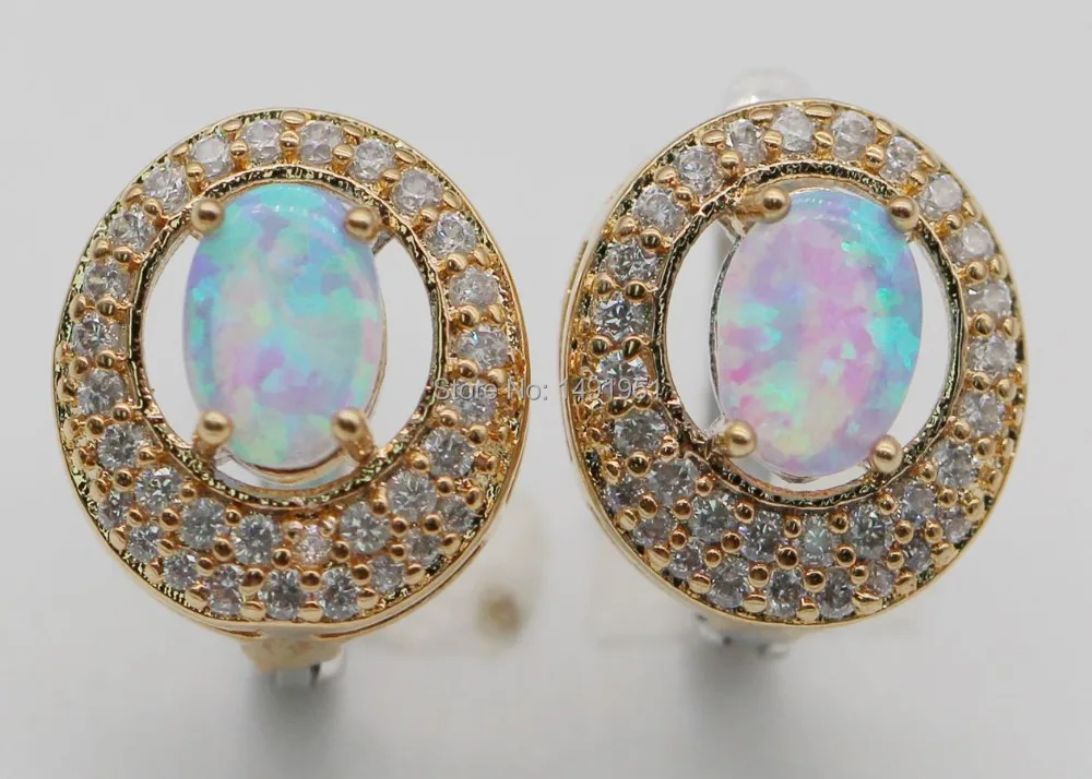 Fashion Elegant Noble Jewelry Fire Opal Zircon 925 Gold Color Earrings 6colors Wholesale
Fashion Elegant Noble Jewelry Fire Opal Zircon 925 Gold Color Earrings 6colors Wholesale