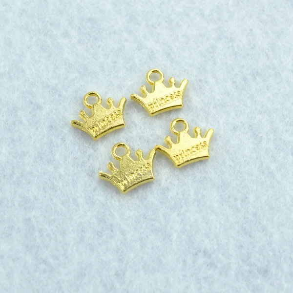 

50pcs Gold color crown Charms Necklace Pendant Bracelet Jewelry Making Handmade Crafts diy Supplies 13*10mm 1556