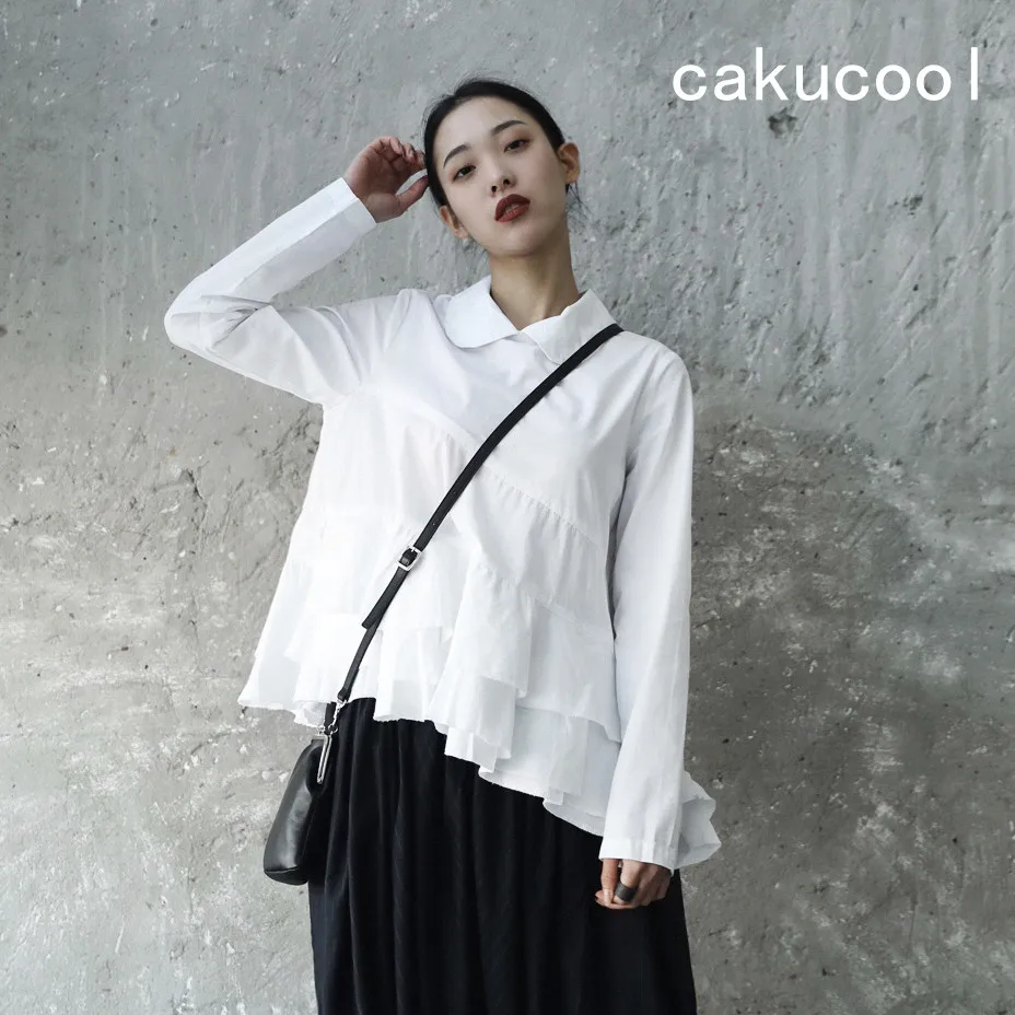 Cakucool Simple black Women Spring Blouse Shirt Peter Pan Collar Ruffles Layers Cute Pullover Blusas Cotton Loose Blouses Female
Cakucool Simple black Women Spring Blouse Shirt Peter Pan Collar Ruffles Layers Cute Pullover Blusas Cotton Loose Blouses Female