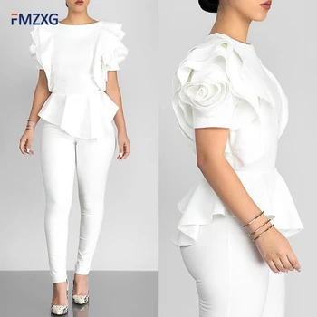 4 Colors Women Elegant Tee 2018 Summer Casual Ruffles Shirt Short Ruffles Sleeve Party Tee O-Neck Sexy Office Lady Slim T-Shirt
4 Colors Women Elegant Tee 2018 Summer Casual Ruffles Shirt Short Ruffles Sleeve Party Tee O-Neck Sexy Office Lady Slim T-Shirt