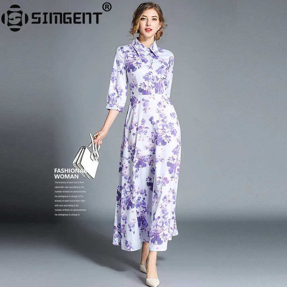 Simgent Flared Dress Women Maxi Long Turn Down Collar Casual Elegant Office Slim Print Blouse Autumn Dress Vestido Mujer SG8861
Simgent Flared Dress Women Maxi Long Turn Down Collar Casual Elegant Office Slim Print Blouse Autumn Dress Vestido Mujer SG8861