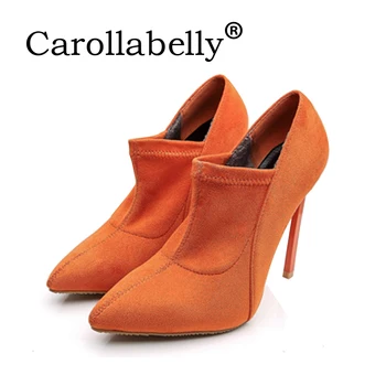 Carollabelly women High Heels boots flock pointed toe autumn winter boots thin High heels ankle boots
Carollabelly women High Heels boots flock pointed toe autumn winter boots thin High heels ankle boots