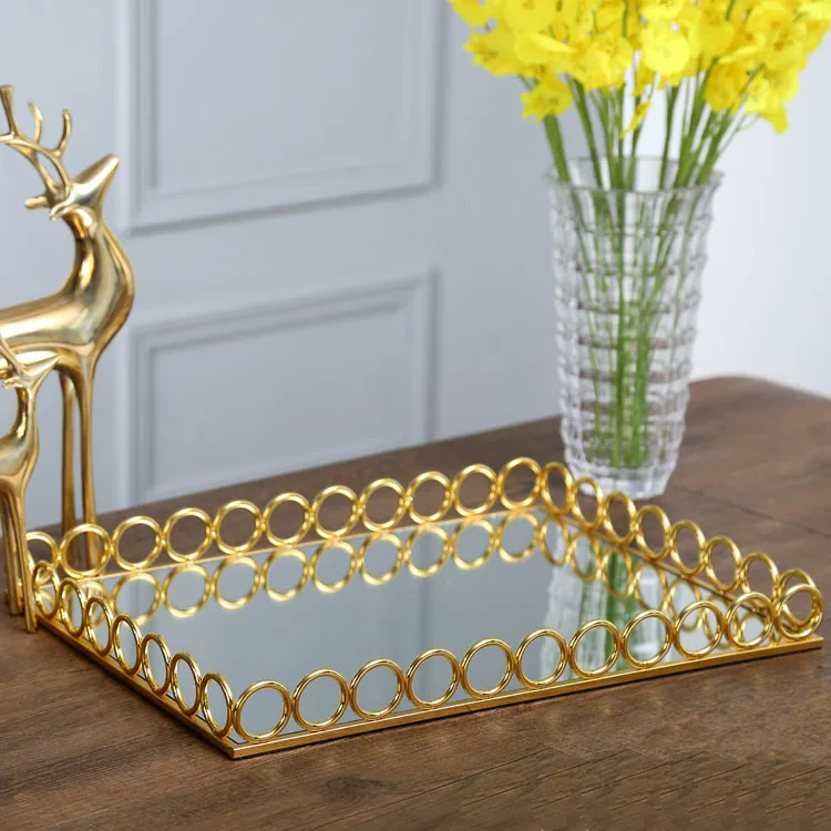 Metal tray decoration European model room hotel villa high-end desktop soft decoration mirror high-end luxury Trays
Metal tray decoration European model room hotel villa high-end desktop soft decoration mirror high-end luxury Trays