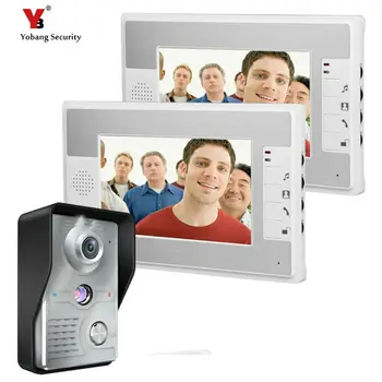 Yobang Security 7 Inch Video Door Phone Doorbell Intercom Kit 1-camera 2-monitor Night Vision Video Doorphone Video Intercom