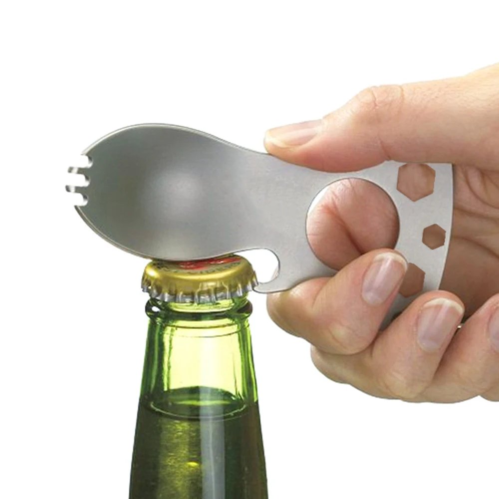 5 in 1 Multi-functional Outdoor Tools Stainless Steel Camping Survival EDC Kit Practical Fork Knife Spoon Bottle/Can Opener
5 in 1 Multi-functional Outdoor Tools Stainless Steel Camping Survival EDC Kit Practical Fork Knife Spoon Bottle/Can Opener