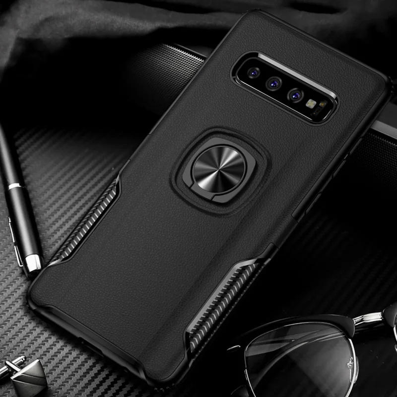 Leather Armor For Samsung S10 Plus Case Metal Ring Car Magnetic Stand Silicone Case for Samsung Galaxy S10e Back Cover Holder
Leather Armor For Samsung S10 Plus Case Metal Ring Car Magnetic Stand Silicone Case for Samsung Galaxy S10e Back Cover Holder