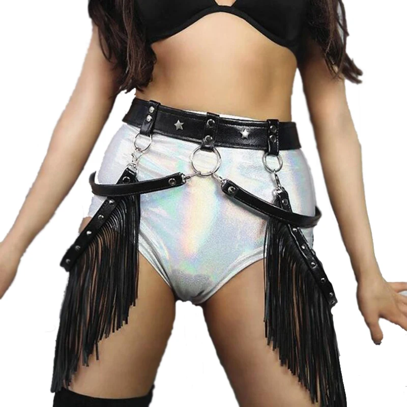 Hot New Women Black Leather Body Cage Bondage Punk Harness Belt Goth Fetish Exotic Fashion sexy Suspenders Tassel Belt Accessory
Hot New Women Black Leather Body Cage Bondage Punk Harness Belt Goth Fetish Exotic Fashion sexy Suspenders Tassel Belt Accessory