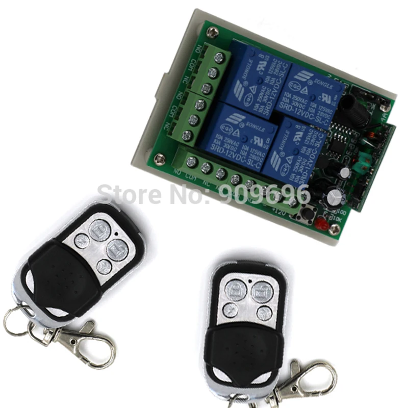 12V 4CH RF Wireless Switch Remote Control Switch System Transmitters and Receiver For Applicance Garage Door RF 433MHZ 315MHZ
12V 4CH RF Wireless Switch Remote Control Switch System Transmitters and Receiver For Applicance Garage Door RF 433MHZ 315MHZ