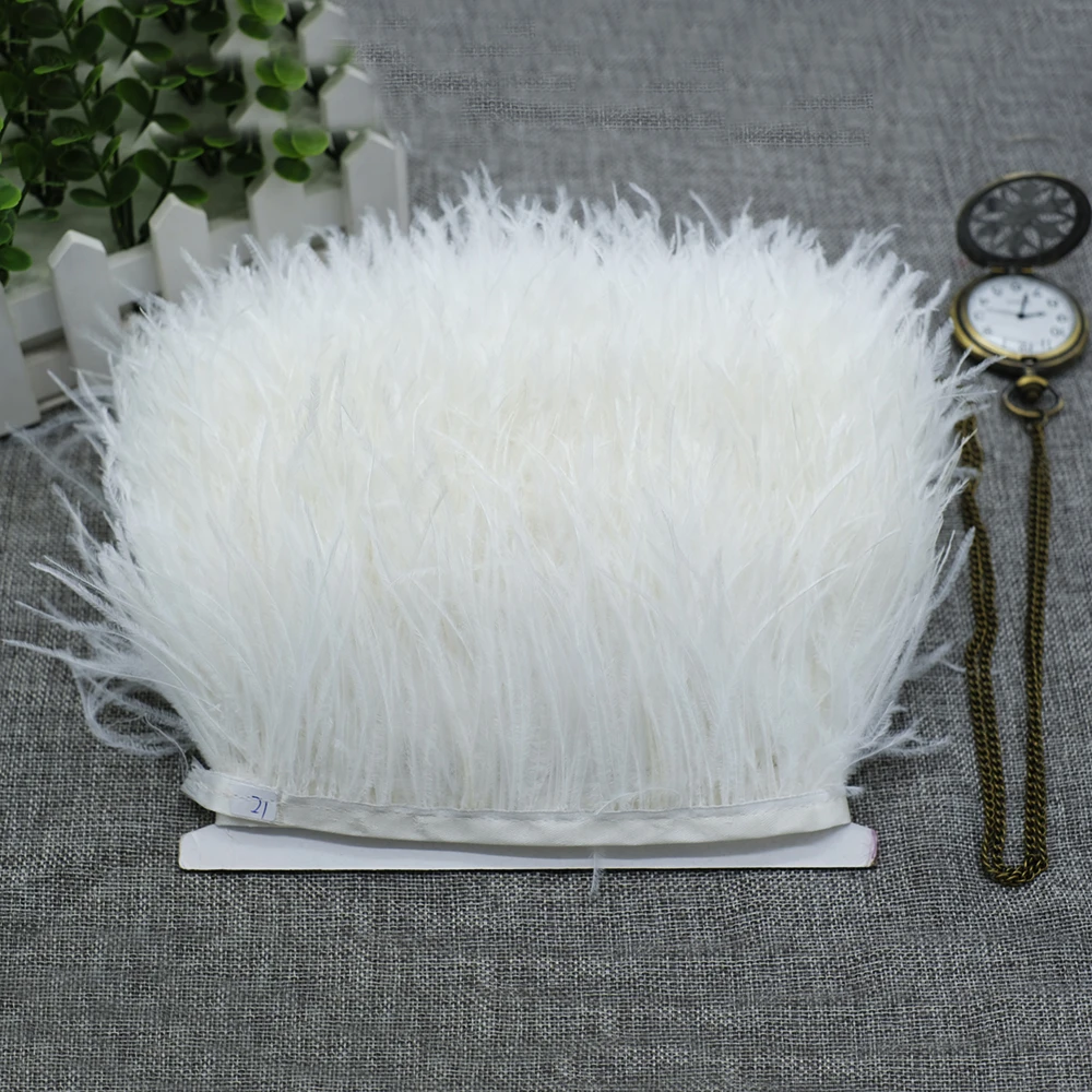 Black White Ostrich Feather Fringe Ribbon Trim Price for 30cm DIY Craft Flytying