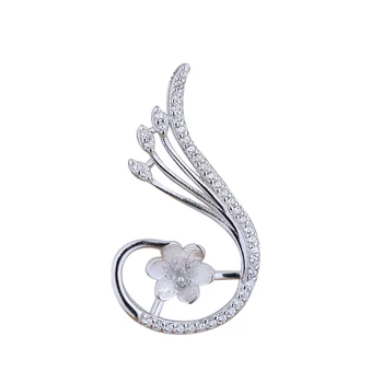 925 Sterling Silver Women Semi Mount Pendant Crystal White Gold Color Pendant for 8-12mm Pearl or Round Bead Cabochon Setting
925 Sterling Silver Women Semi Mount Pendant Crystal White Gold Color Pendant for 8-12mm Pearl or Round Bead Cabochon Setting