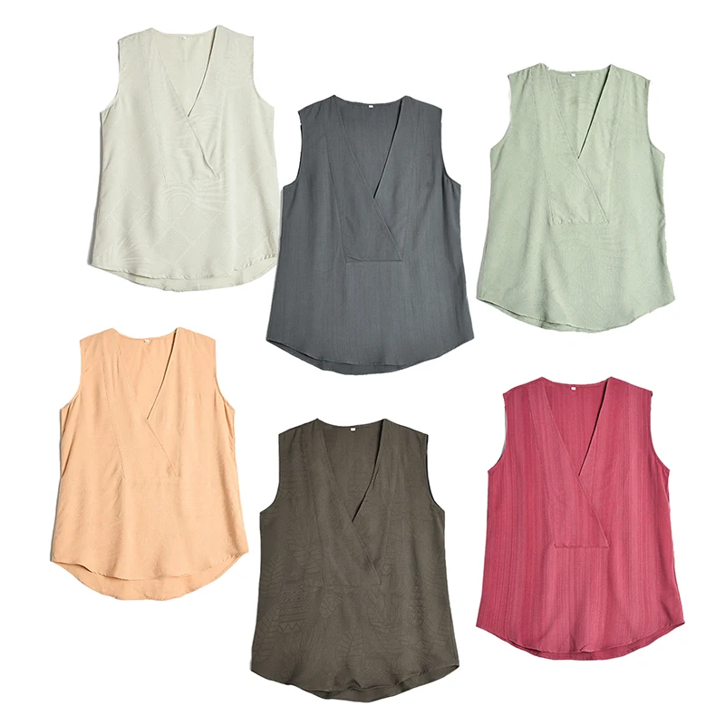 Women Summer Silk Blouse V neck Sleeveless office wear casual elegant natural silk blouses multi-color real silk shirt tops
Women Summer Silk Blouse V neck Sleeveless office wear casual elegant natural silk blouses multi-color real silk shirt tops