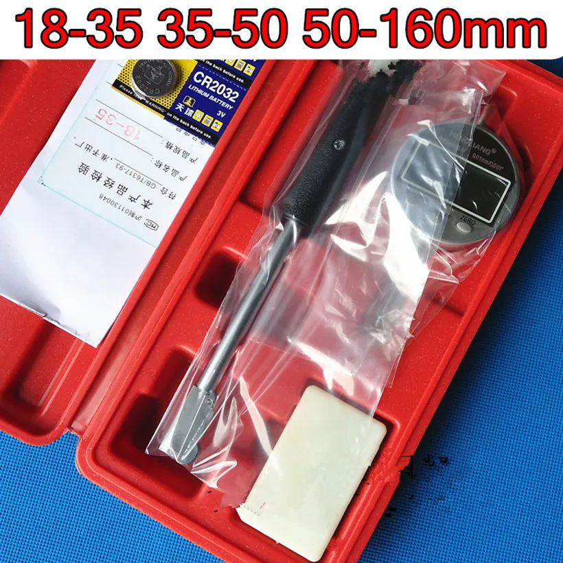18-35mm 35-50mm 50-160mm Resolution 0.01 mm Digital display Inner hole Dial indicator Free shipping
18-35mm 35-50mm 50-160mm Resolution 0.01 mm Digital display Inner hole Dial indicator Free shipping