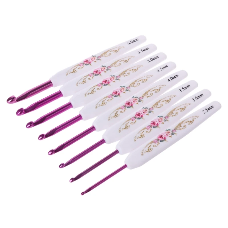 White Crochet Hook 8pcs Plastic Handle Floral Aluminium Knitting Needles Crochet Hooks Set Weaving Sewing Accessories
White Crochet Hook 8pcs Plastic Handle Floral Aluminium Knitting Needles Crochet Hooks Set Weaving Sewing Accessories