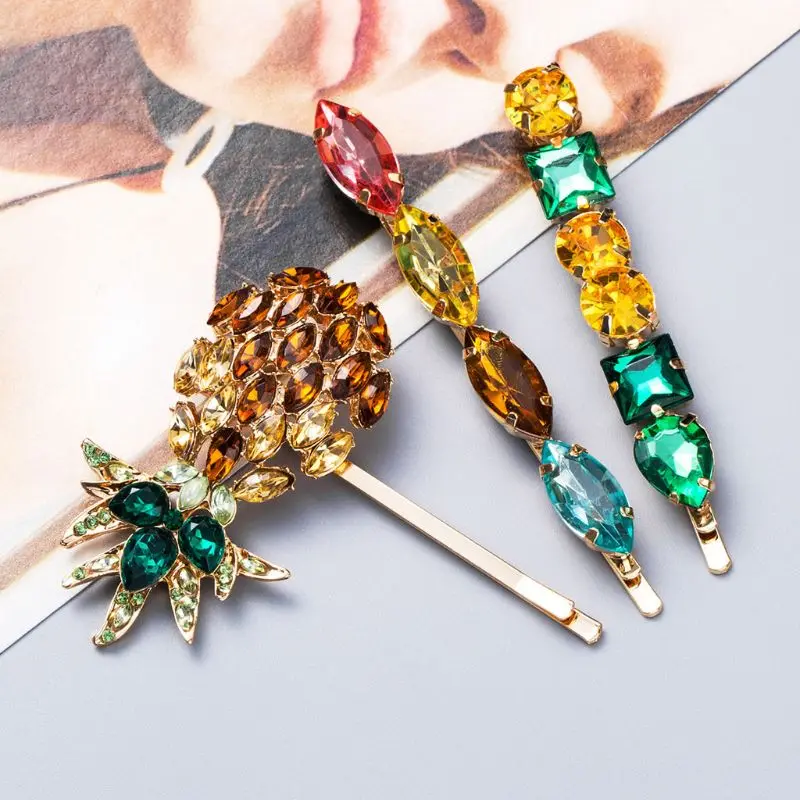 3Pcs/Set Women Colored Acrylic Imitation Diamond Pineapple Hair Clips Jewelry Barrettes Summer European Retro One Word Hairpin
3Pcs/Set Women Colored Acrylic Imitation Diamond Pineapple Hair Clips Jewelry Barrettes Summer European Retro One Word Hairpin