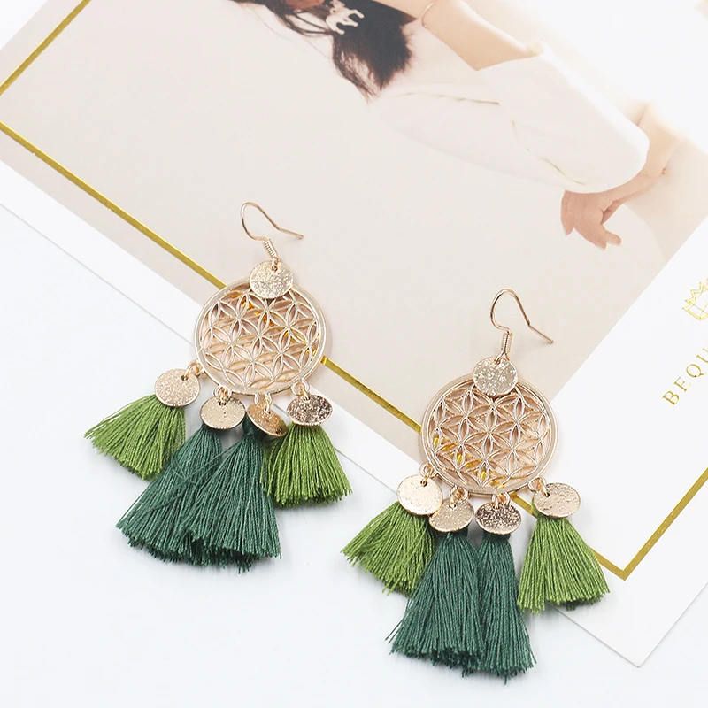 Bohemian Trebdy Dream Catcher Tassel Earrings Women Ethnic Fringe Drop Earrings Jewelry Accessories Bijoux boucle d'oreilles
Bohemian Trebdy Dream Catcher Tassel Earrings Women Ethnic Fringe Drop Earrings Jewelry Accessories Bijoux boucle d'oreilles