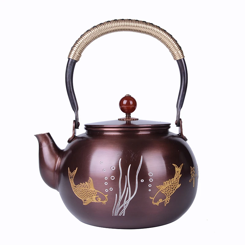 1.5L Chinese Green Tea Copper Teapot Drinking Kettle Health Handmade Tea Pot for Oolong Puer Tea Exquisite Boiling Water Teapot
1.5L Chinese Green Tea Copper Teapot Drinking Kettle Health Handmade Tea Pot for Oolong Puer Tea Exquisite Boiling Water Teapot