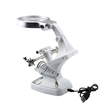 Magnifier Lamp 3x/4.5x Multi-Functional Welding Magnifying Glass Clip Holder Clamp Helping Hand Soldering Repair Tool
Magnifier Lamp 3x/4.5x Multi-Functional Welding Magnifying Glass Clip Holder Clamp Helping Hand Soldering Repair Tool