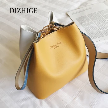 2019 Women Leather Handbags Wide Strap Patchwork Bucket Bag Designer Composite Shoulder Bag Larger Capacity Yellow Crossbody Bag
2019 Women Leather Handbags Wide Strap Patchwork Bucket Bag Designer Composite Shoulder Bag Larger Capacity Yellow Crossbody Bag