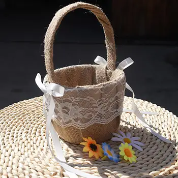 Retro Jute Burlap Lace Purfle Knot Bridal Hanging Basket for Wedding Supplies Storage Home Decoration
Retro Jute Burlap Lace Purfle Knot Bridal Hanging Basket for Wedding Supplies Storage Home Decoration