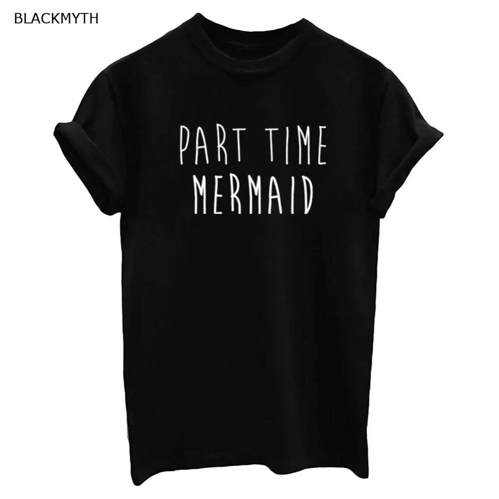 BLACKMYTH Women's Fashion T Shirts Letter Print PART TIME MERMAID Casual Cotton Short Sleeve Tees Tops Tshirt Plus Size Clothing
BLACKMYTH Women's Fashion T Shirts Letter Print PART TIME MERMAID Casual Cotton Short Sleeve Tees Tops Tshirt Plus Size Clothing