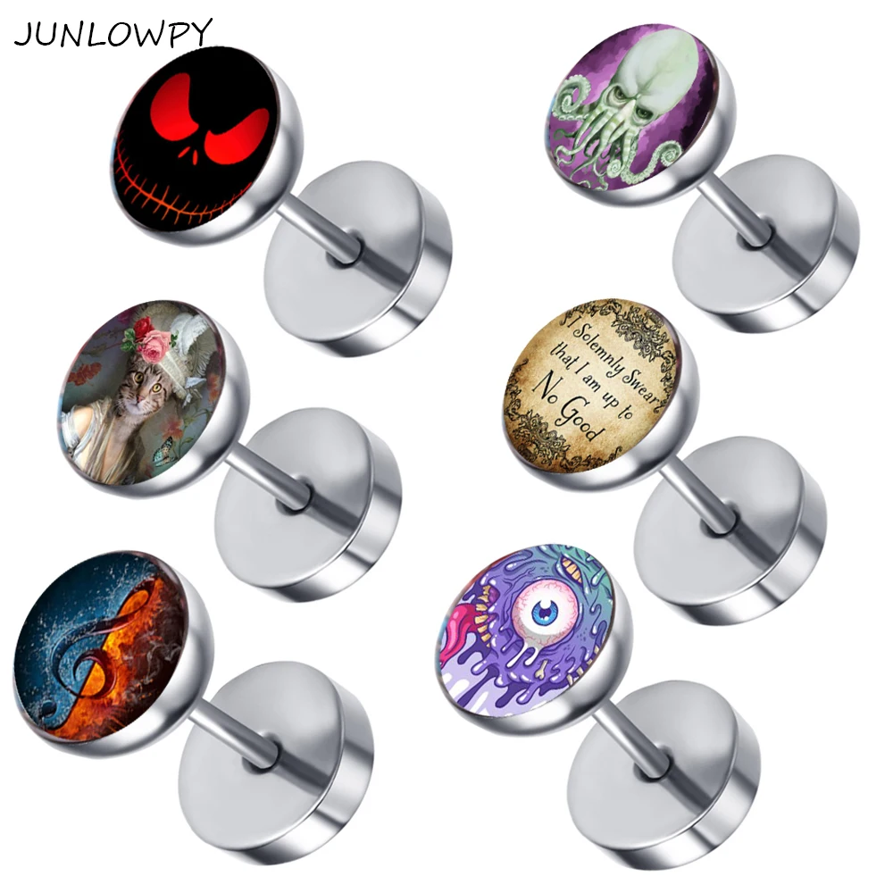 JUNLOWPY Silver Stainless Steel Men's Earrings Stud Barbell Dumbbell Punk Cothic Ear 2pcs Piercings Fake Gauges Plugs Illusion
JUNLOWPY Silver Stainless Steel Men's Earrings Stud Barbell Dumbbell Punk Cothic Ear 2pcs Piercings Fake Gauges Plugs Illusion