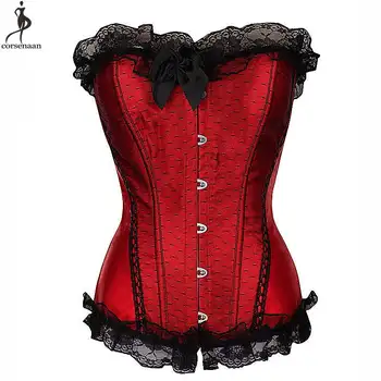 Satin Overbust Corset Lace Up Corsets Plastic Boned Korset Plus Size 6XL Bustier Solid Red Pink Front Busk Waist Slimming Gorset
Satin Overbust Corset Lace Up Corsets Plastic Boned Korset Plus Size 6XL Bustier Solid Red Pink Front Busk Waist Slimming Gorset