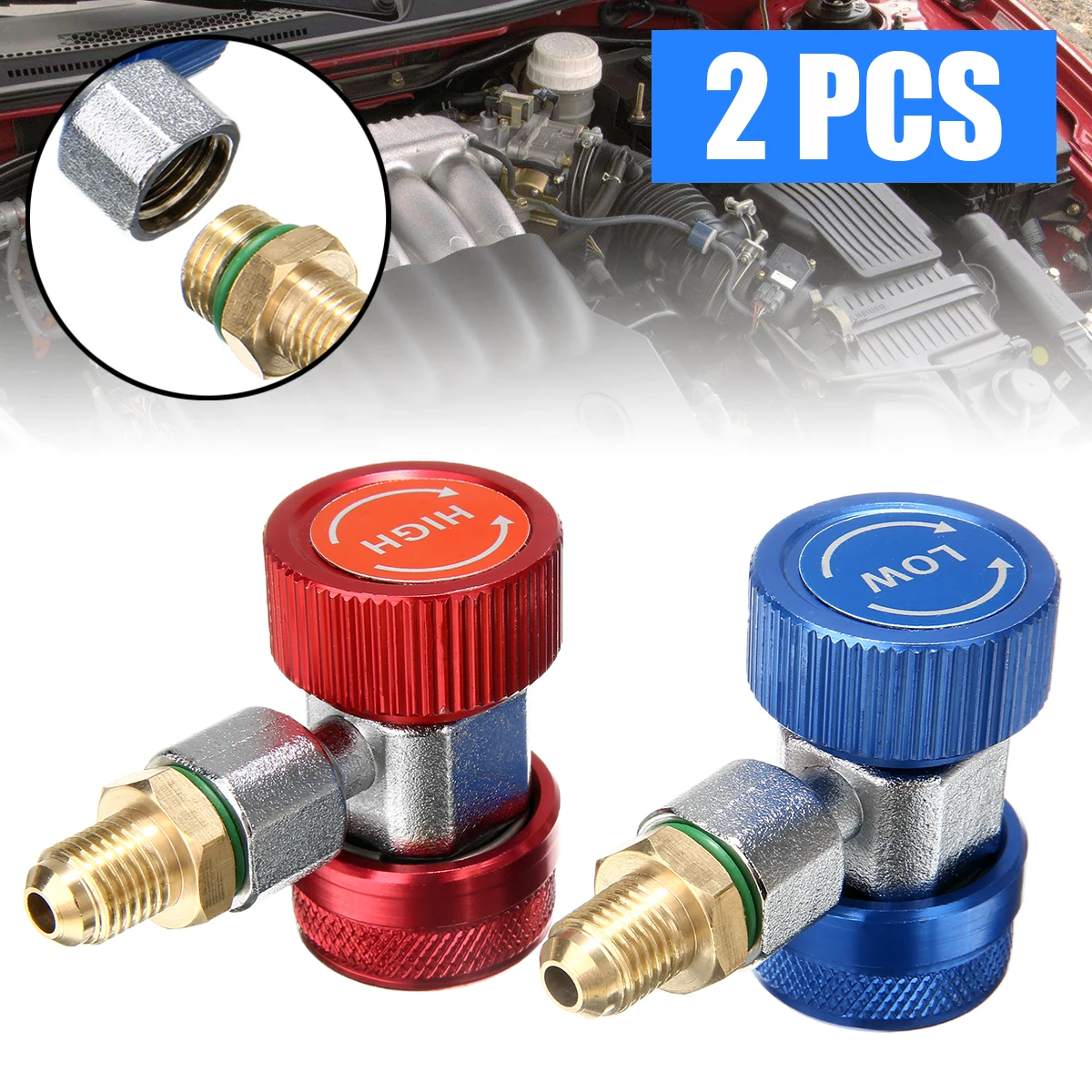 Adjustable AC Manifold Gauge Set 2pcs R134A H/L Auto Car Quick Coupler Connector Brass Adapters Air Conditioning Refrigerant
Adjustable AC Manifold Gauge Set 2pcs R134A H/L Auto Car Quick Coupler Connector Brass Adapters Air Conditioning Refrigerant