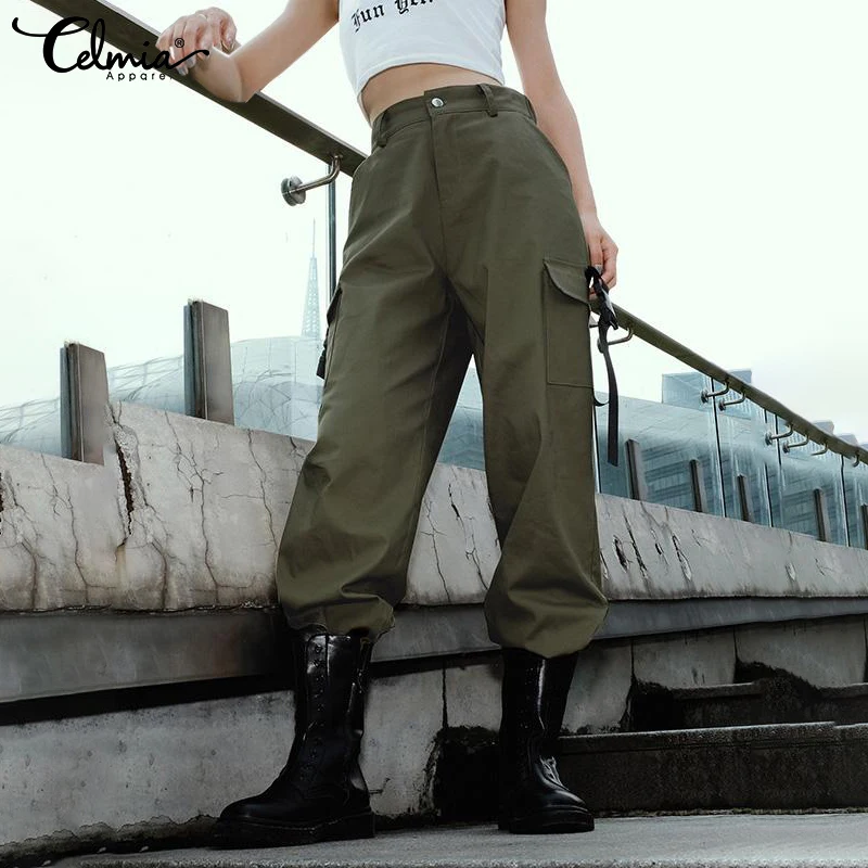Celmia 2019 Fashion Women Cargo Pants Streetwear Casual Joggers High Waist Loose Female Trousers Pockets Solid Pants Plus Size
Celmia 2019 Fashion Women Cargo Pants Streetwear Casual Joggers High Waist Loose Female Trousers Pockets Solid Pants Plus Size