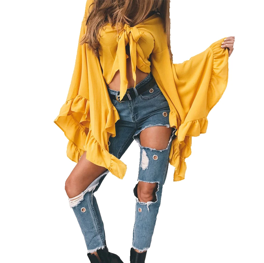 New 2017 Women Loose Crop Top V-neck Long Sleeve T-Shirts Ladies Casual Tops T-Shirts
New 2017 Women Loose Crop Top V-neck Long Sleeve T-Shirts Ladies Casual Tops T-Shirts