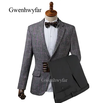 Gwenhwyfar 2018 Winter New Warm Male Suit Men Plaid Grey Brown Black Groom Wedding Dress Suit Costume Homme Terno (Jacket+Pants)
Gwenhwyfar 2018 Winter New Warm Male Suit Men Plaid Grey Brown Black Groom Wedding Dress Suit Costume Homme Terno (Jacket+Pants)