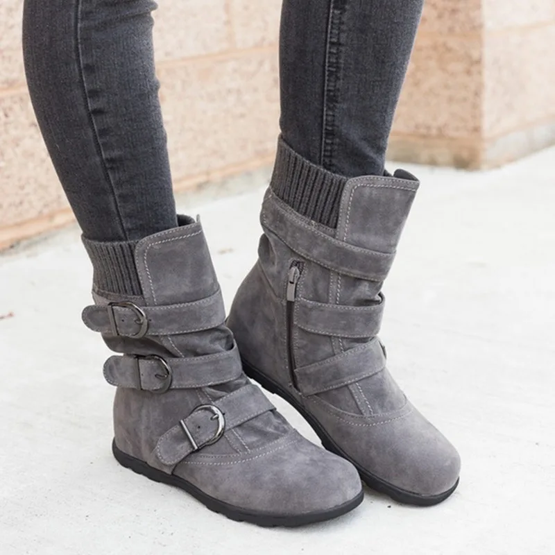 Warm Flat Mid-calf Boots Women's Shoes Flock Round Toe Female Boot Bottom Large Size 34-43 Short Thick Cotton Ladies Shoes
Warm Flat Mid-calf Boots Women's Shoes Flock Round Toe Female Boot Bottom Large Size 34-43 Short Thick Cotton Ladies Shoes