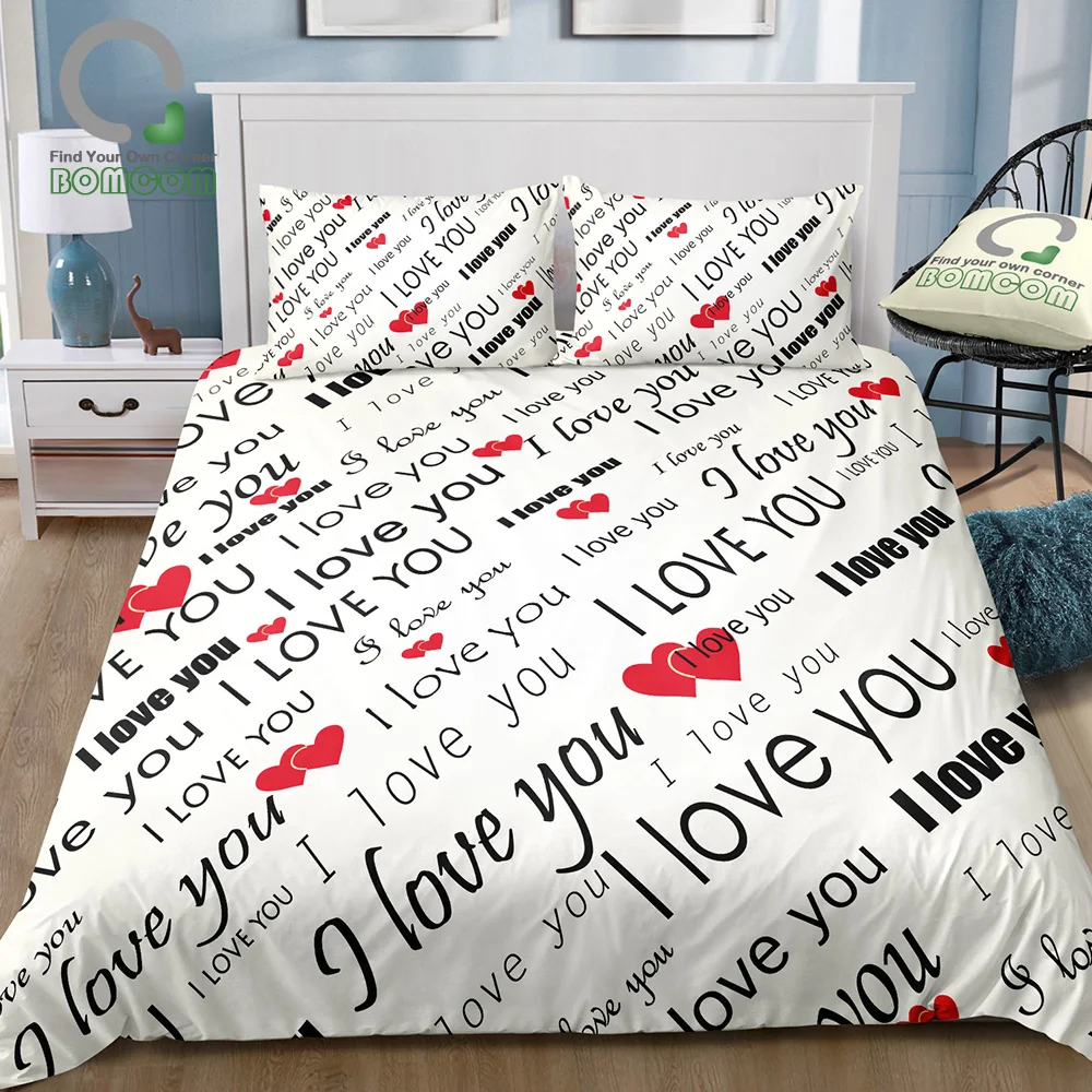 BOMCOM Romantic Duvet Cover Set I Love You Quote with Hearts Romance Couple Valentine Plain Backdrop 100% Microfiber
BOMCOM Romantic Duvet Cover Set I Love You Quote with Hearts Romance Couple Valentine Plain Backdrop 100% Microfiber