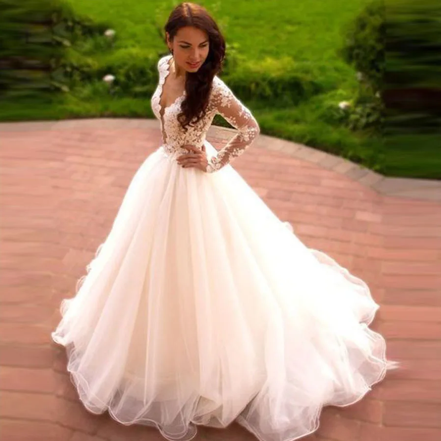Sexy Deep V Neck Wedding Dresses with Sleeves Turkey 2019 Appliques Lace Bridal Dress Wedding Gown vestidos de noiva
Sexy Deep V Neck Wedding Dresses with Sleeves Turkey 2019 Appliques Lace Bridal Dress Wedding Gown vestidos de noiva
