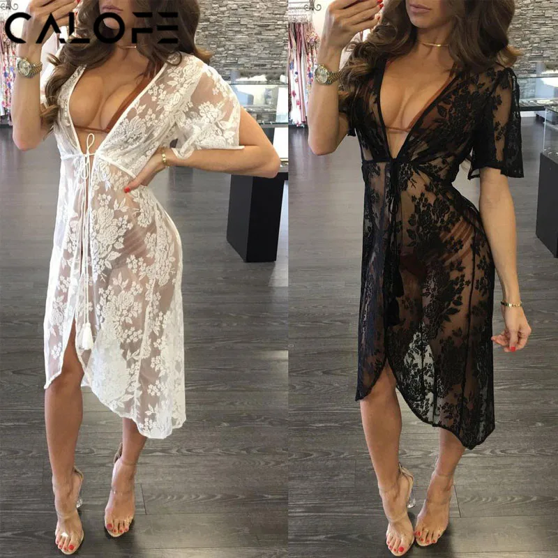 CALOFE Long Lace Sexy Beach Cover Up Swim Dress Women Beach Dress Bikini Cover Up Swimwear Women Cover-up Bikini Swimsuit Cover
CALOFE Long Lace Sexy Beach Cover Up Swim Dress Women Beach Dress Bikini Cover Up Swimwear Women Cover-up Bikini Swimsuit Cover