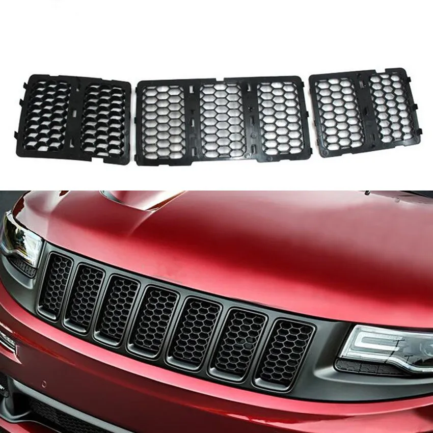 For 2014-2018 Jeep Cherokee Red Front Grille Inserts Mesh Trim Frame Accessories