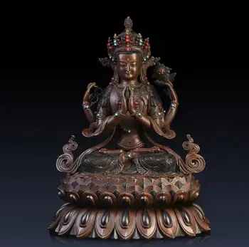 34cm Pure copper four-armed Guanyin Buddha statue four-armed Guanyin Tibetan Tantric Bodhisattva Nepalese craft
34cm Pure copper four-armed Guanyin Buddha statue four-armed Guanyin Tibetan Tantric Bodhisattva Nepalese craft