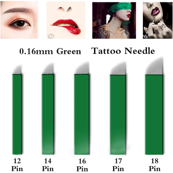 500pcs 0.16mm Green 12/14/16/17/18 Pin Flex Tattoo Needle Blades Permanent Makeup Eyebrow Lips Needles For 3D Microblading blade
500pcs 0.16mm Green 12/14/16/17/18 Pin Flex Tattoo Needle Blades Permanent Makeup Eyebrow Lips Needles For 3D Microblading blade