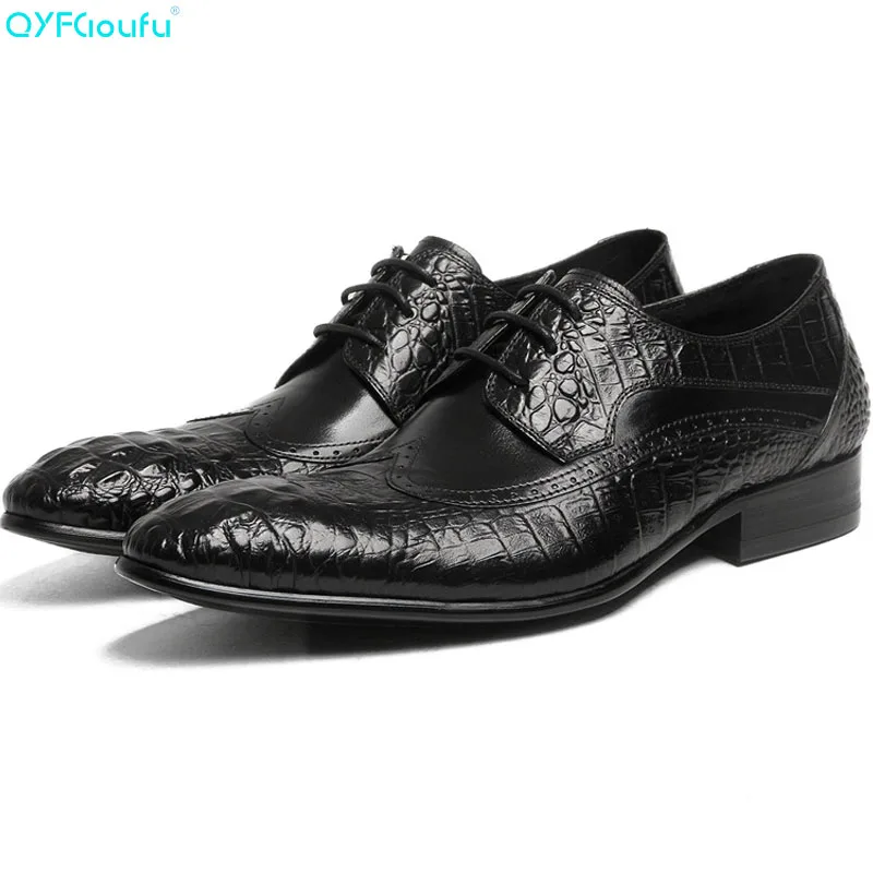 England Fashion Patent Leather Men Dress Pointed Toe Crocodile Pattern Business Male Formal Genuine Leather Shoes Flat
England Fashion Patent Leather Men Dress Pointed Toe Crocodile Pattern Business Male Formal Genuine Leather Shoes Flat