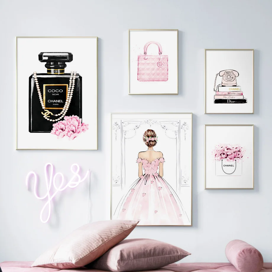 Perfume Fashion Girl Skirt handbag Book Wall Art Canvas Painting Nordic Posters And Prints Wall Pictures For Living Room Decor
Perfume Fashion Girl Skirt handbag Book Wall Art Canvas Painting Nordic Posters And Prints Wall Pictures For Living Room Decor
