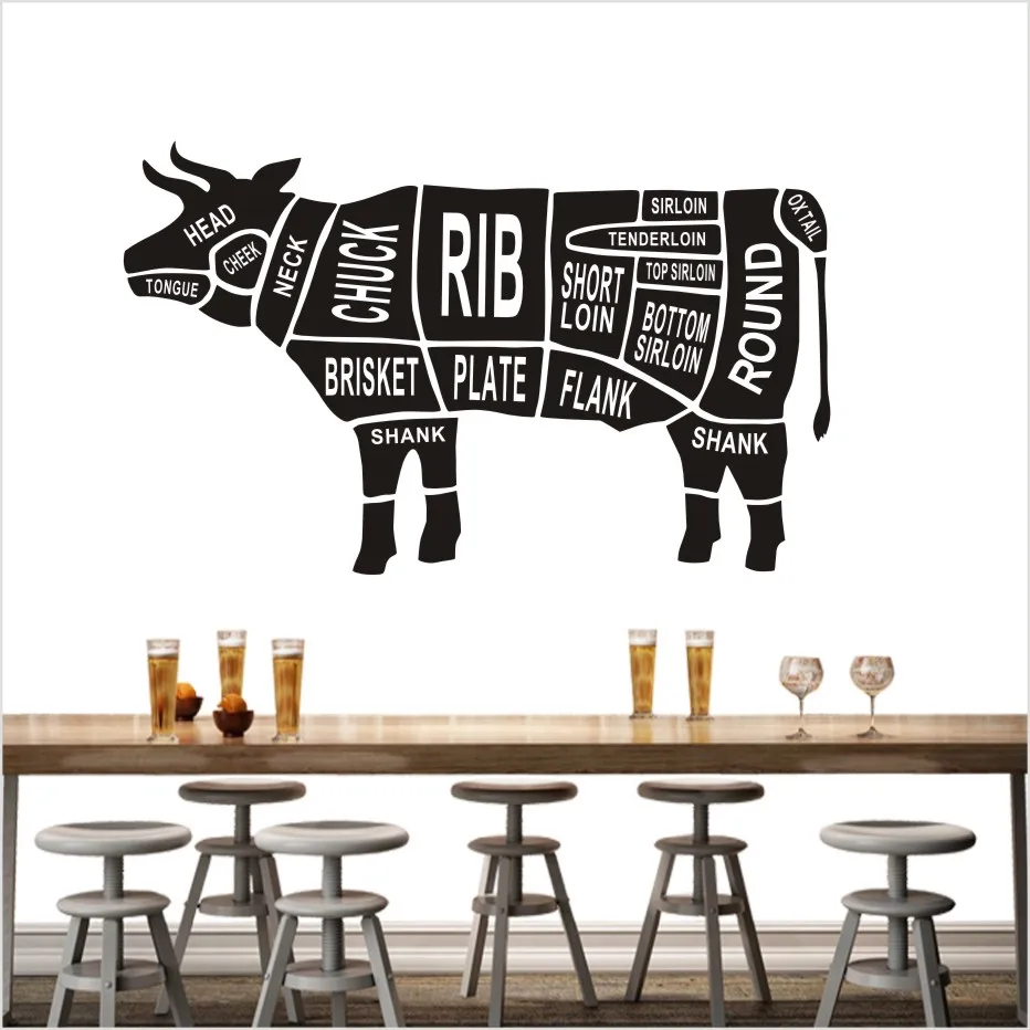 Black Animals Cow Body Part Wall Stickers For Kitchen Restaurant Wall Decoration Laboratory Art Mural Decals Poster Home Decor
Black Animals Cow Body Part Wall Stickers For Kitchen Restaurant Wall Decoration Laboratory Art Mural Decals Poster Home Decor